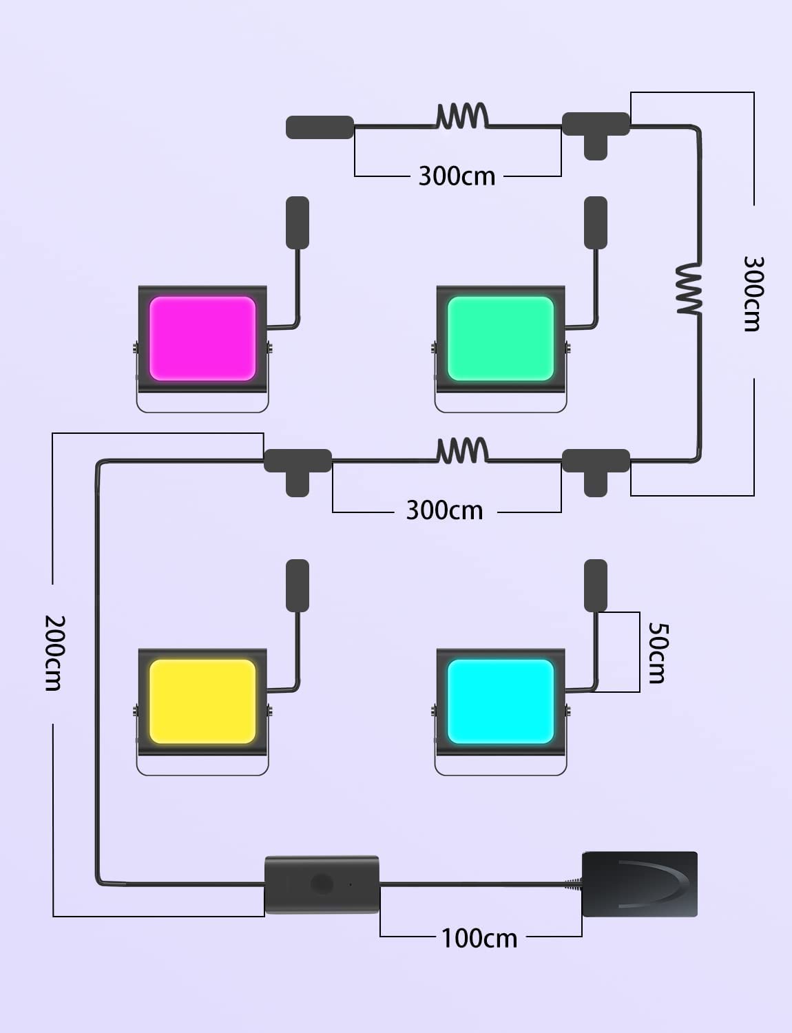 Govee RGBICWW LED Smart Flood Lights - Govee